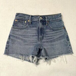Madewell Perfect Jean Short Cut Off Denim Raw Hem Beach Summer size 25